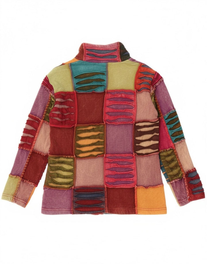 Винтажный женский свитер с капюшоном на молнии с сумасшедшим узором, Великобритания, 18 XL, разноцветный Bohe