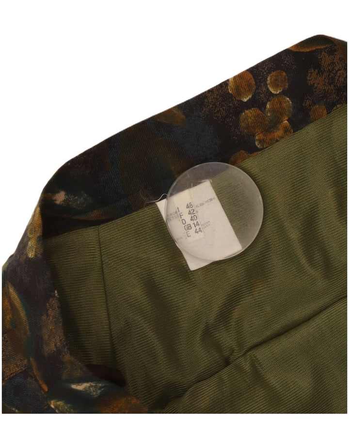 Винтажная женская плиссированная юбка с высокой талией UK 14, средний W30, полиэстер цвета хаки