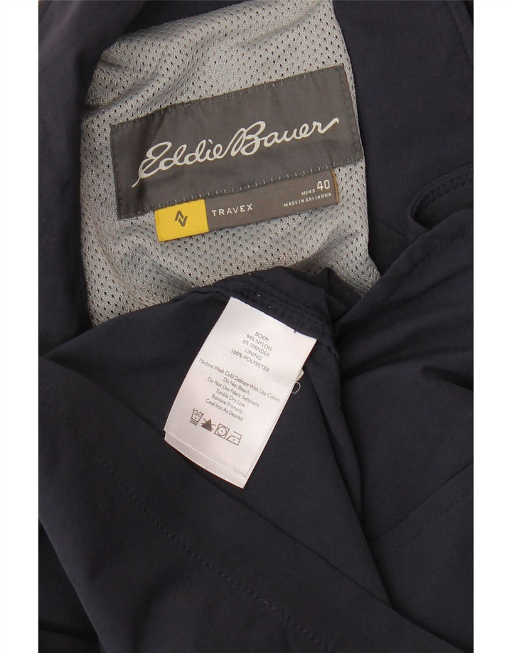 Мужской пиджак на 3 пуговицах EDDIE BAUER UK 40, большой темно-синий нейлон
