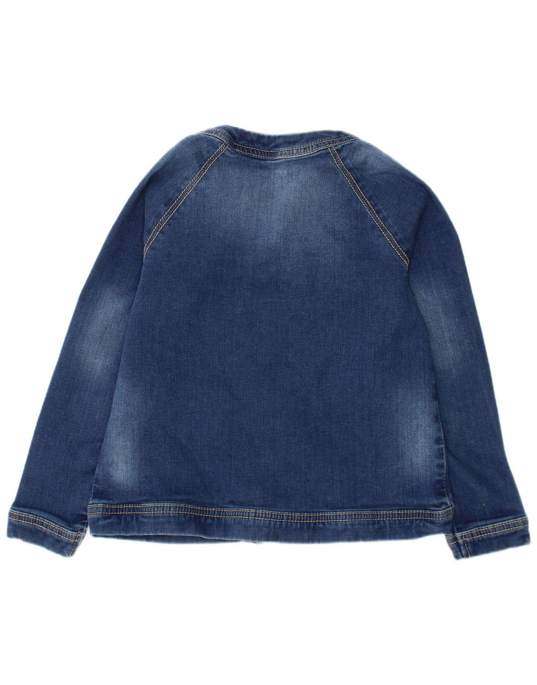 Джинсовая куртка Benetton для девочек 6-7 лет, маленькая, синяя, хлопковая