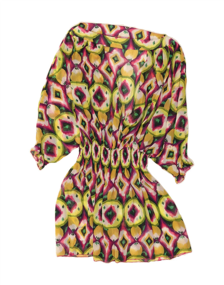 KOR@KOR Womens Abstract Pattern Drop Waist Dress UK 10 Small Multicoloured Vintage Kor@Kor and Second-Hand Kor@Kor from Messina Hembry 