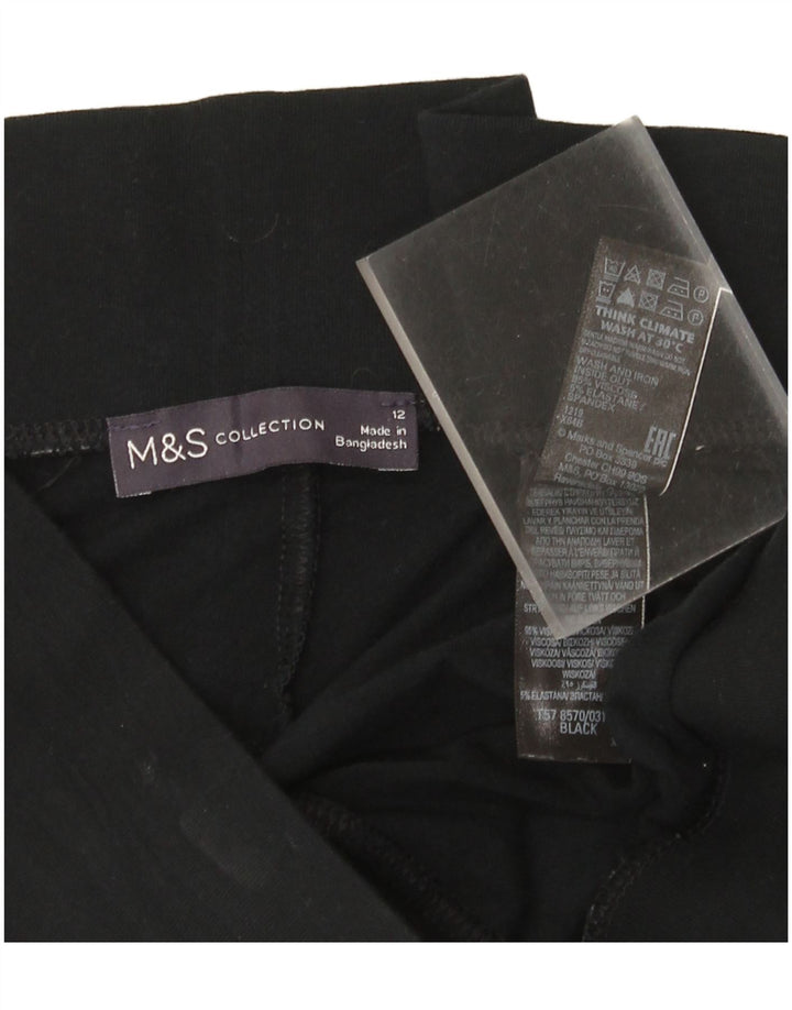 Женские леггинсы-капри Marks & Spencer UK 12, средний черный, вискоза
