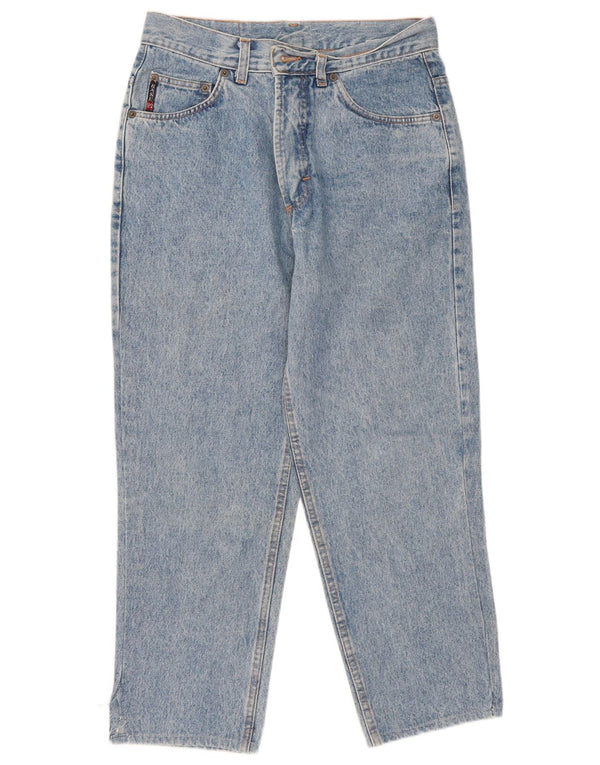 Женские укороченные зауженные джинсы с высокой посадкой Base 92 IT 46, большие W30 L25, синий хлопок