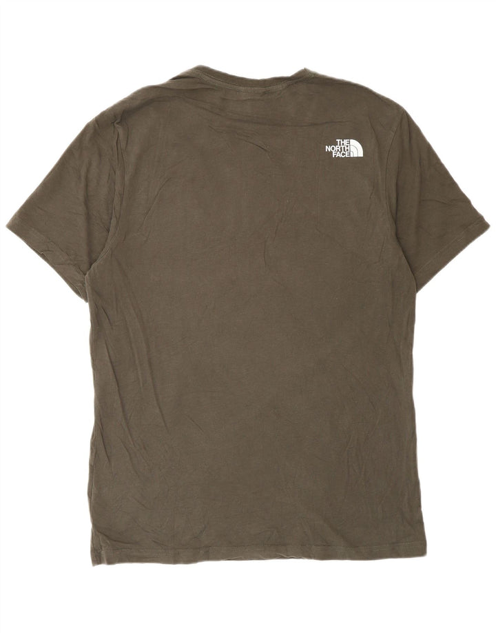 Мужская футболка с рисунком The North Face, хлопок среднего размера, хаки