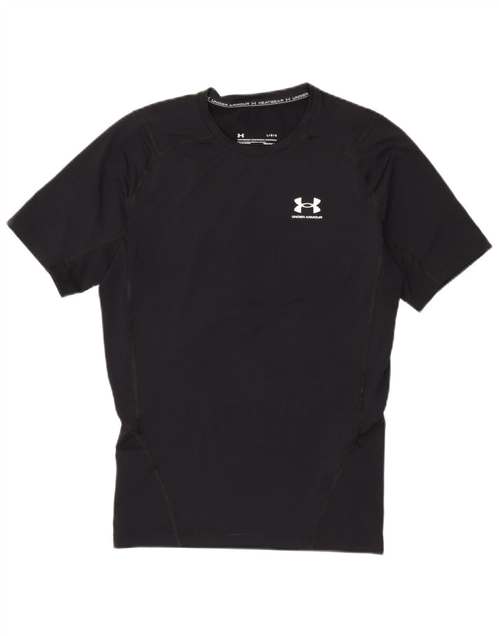 Мужская футболка Under Armour Heat Gear, большой черный полиэстер