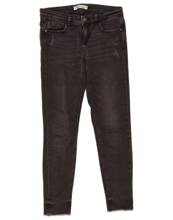 Женские потертые джинсы скинни Zara EU 36 XS W26 L27, серый хлопок
