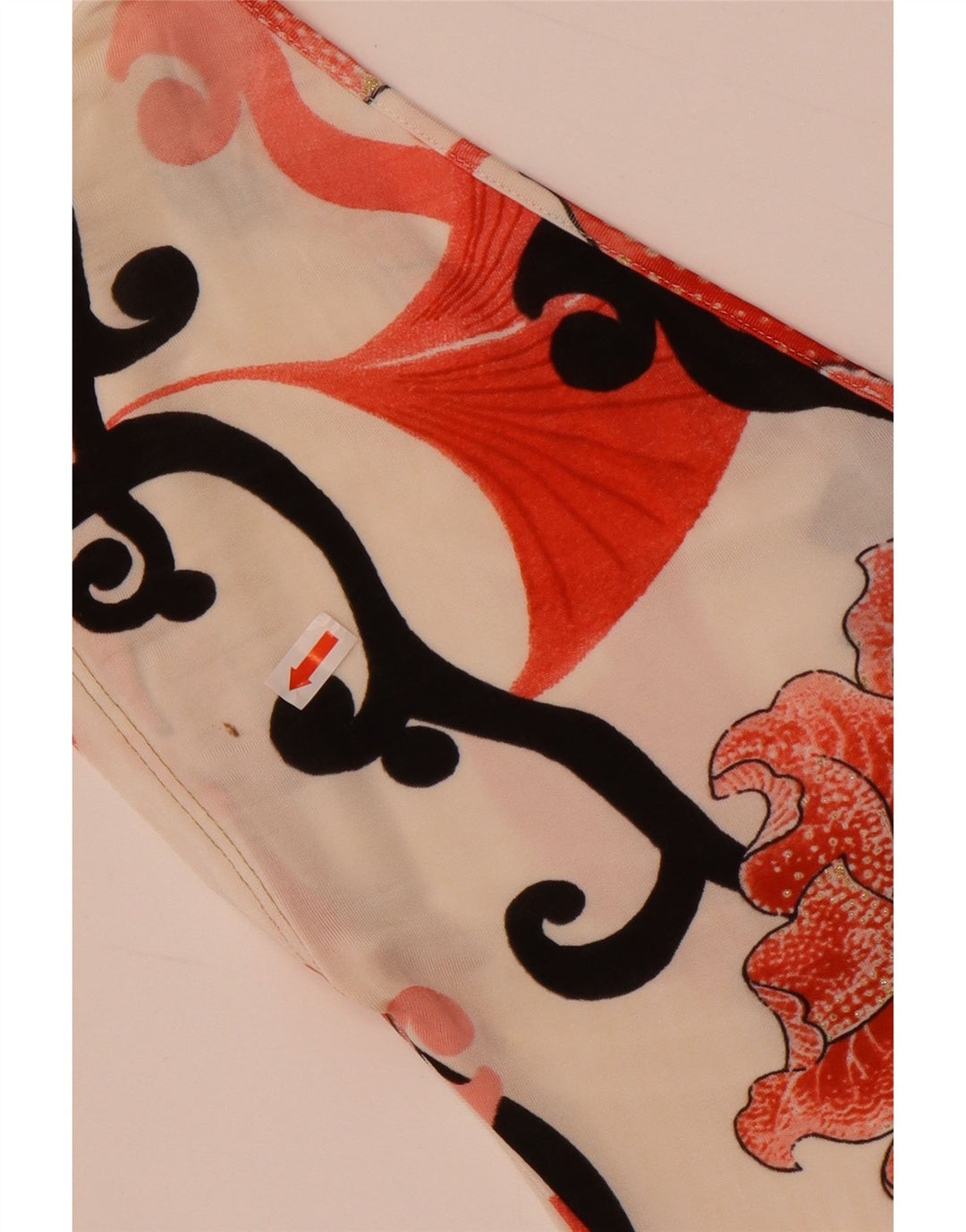 Женская блузка Just Cavalli Top UK 14, большой размер, эластан с белым цветочным принтом