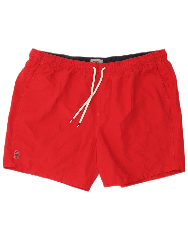 MARKS & SPENCER Mens Swimming Shorts 2XL Red Polyester
