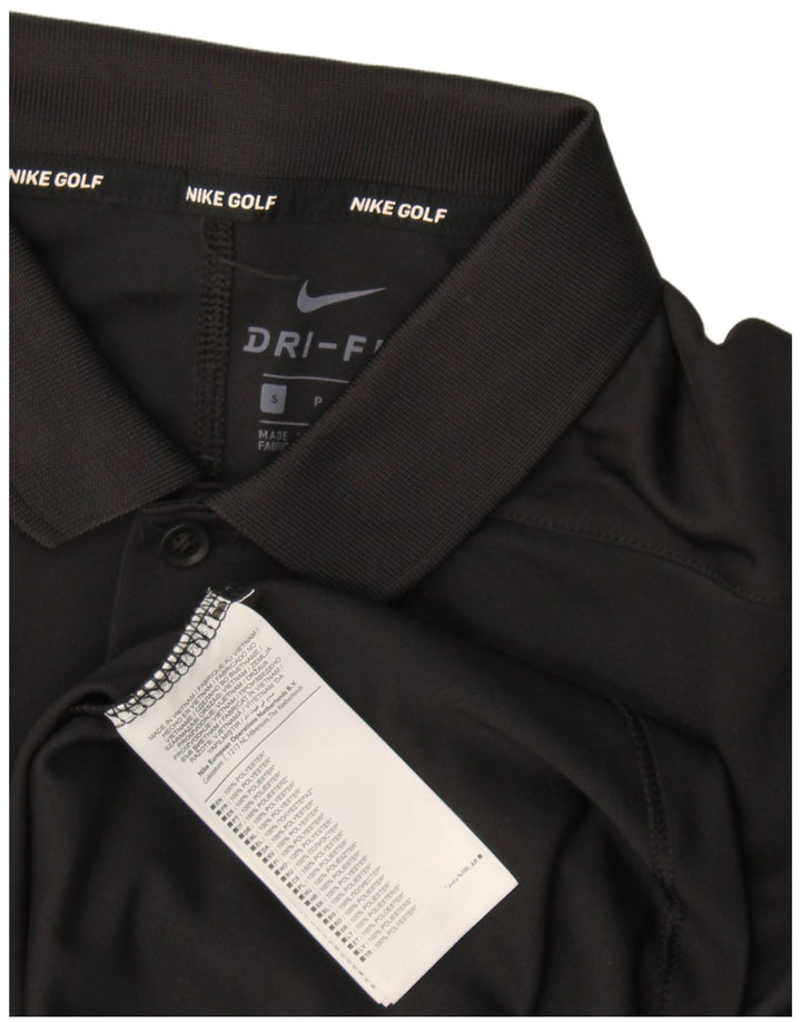 Мужская рубашка-поло Nike Dri Fit, маленькая черная, полиэстер