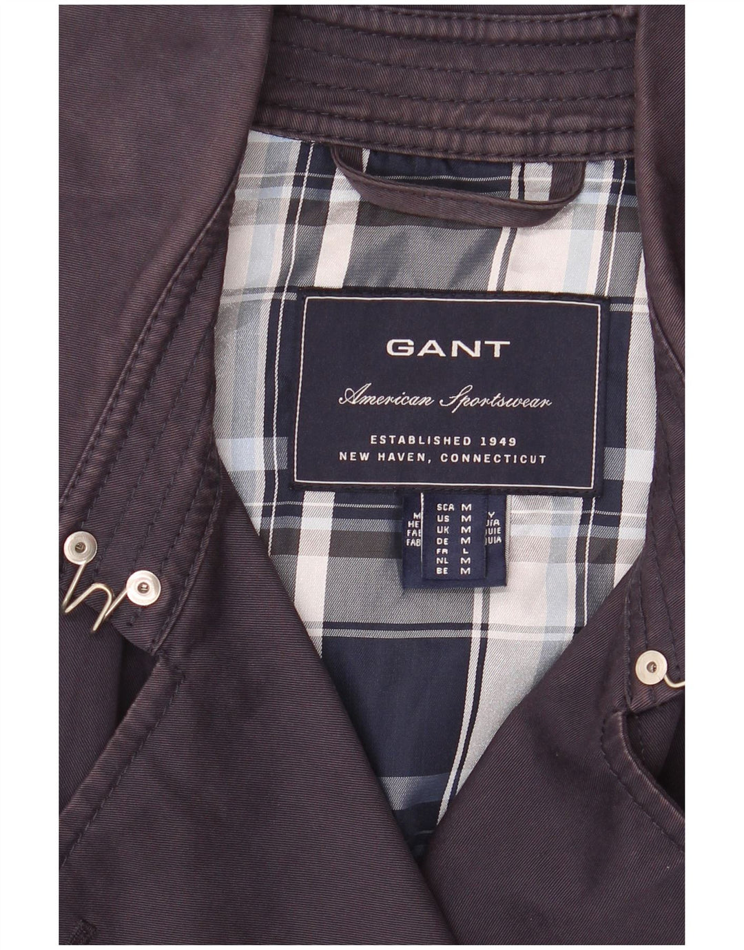 Женский тренч Gant UK 14, средний темно-синий, хлопок