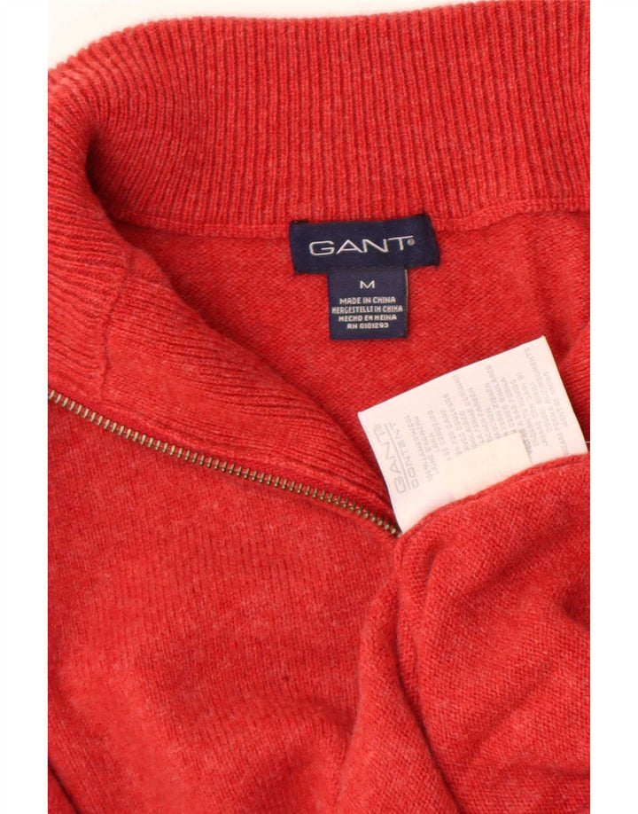 Мужской свитер Gant с воротником на молнии, средний красный из овечьей шерсти