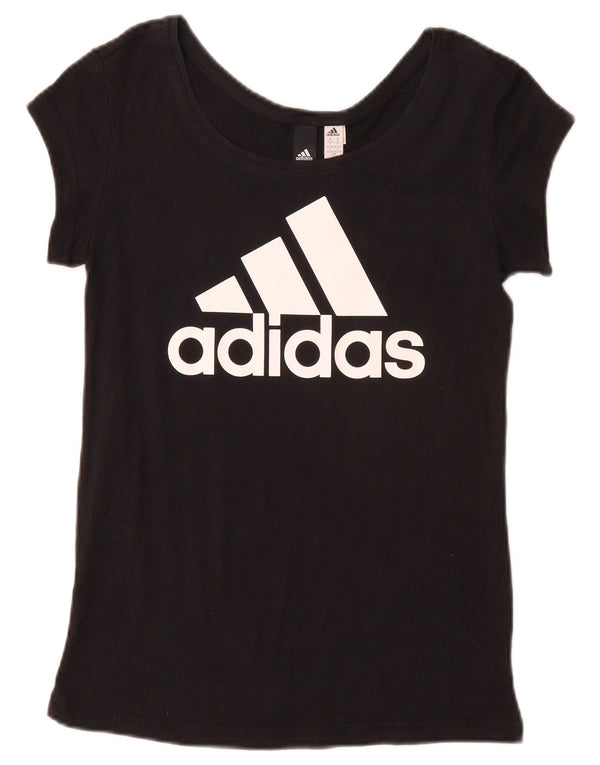 Женская футболка с рисунком Adidas Top UK 4/6 XS, черный хлопок