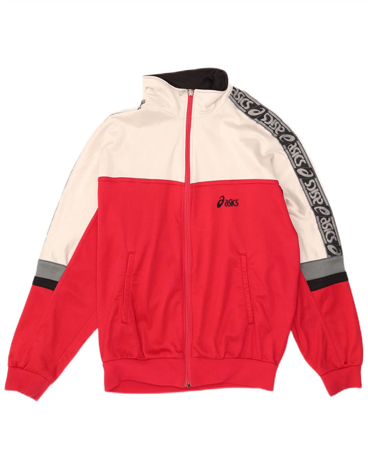 Мужской спортивный костюм Asics Graphic Top Jacket IT 48, средний красный, нейлон с цветными блоками