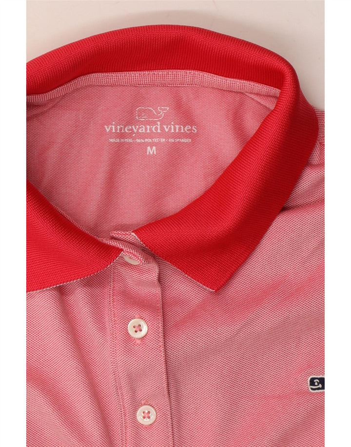 VINEYARD VINES Womens Polo Shirt UK 14 Medium Pink Polyester Vintage Vineyard Vines and Second-Hand Vineyard Vines from Messina Hembry 
