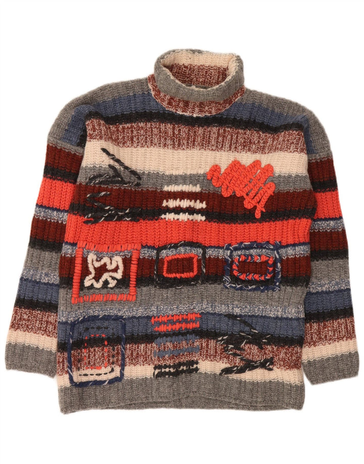 Мужской джемпер с высоким воротником и рисунком Chambers XL в разноцветную полоску