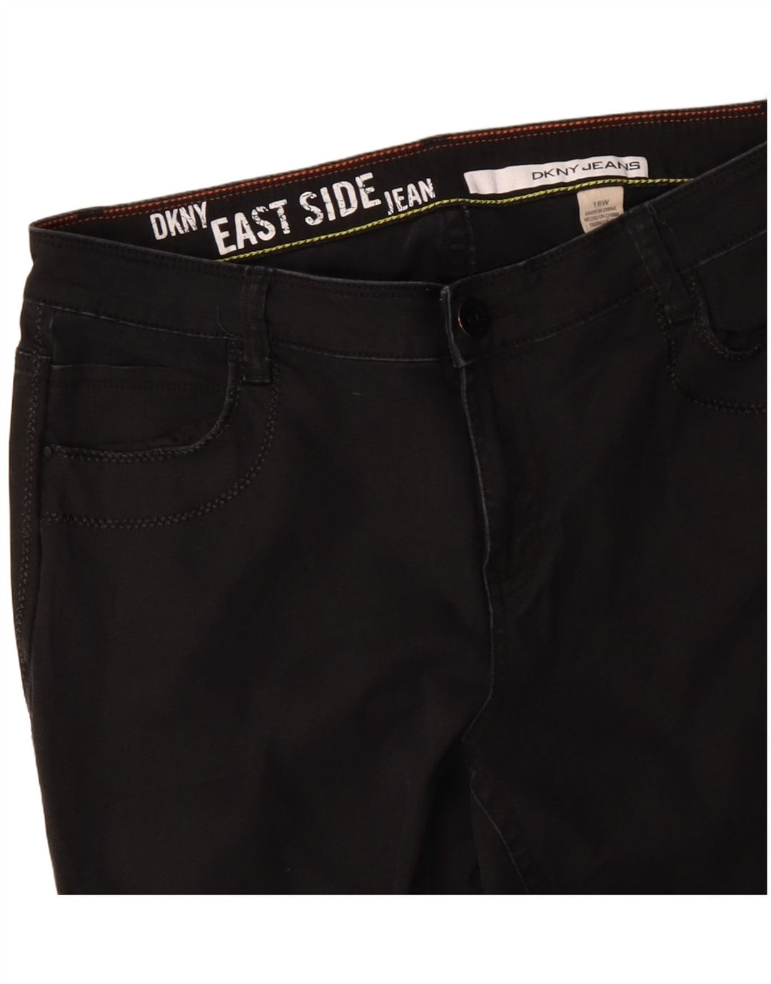 Женские джинсы Dkny Bootcut США 16 2XL W32 L31 Черный хлопок