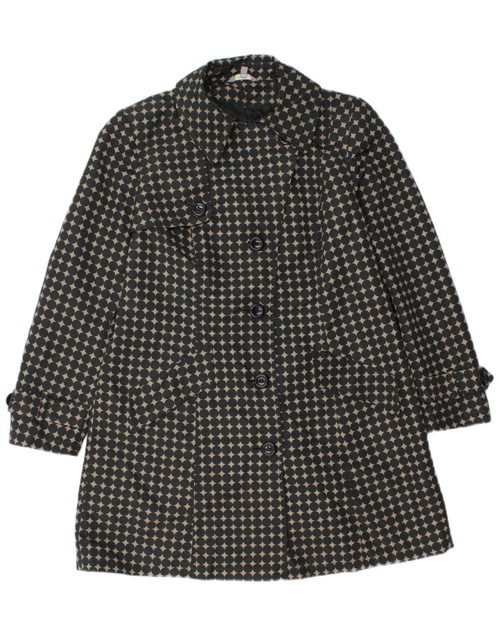 Женский тренч Marks & Spencer Petite UK 12, средний черный в горошек