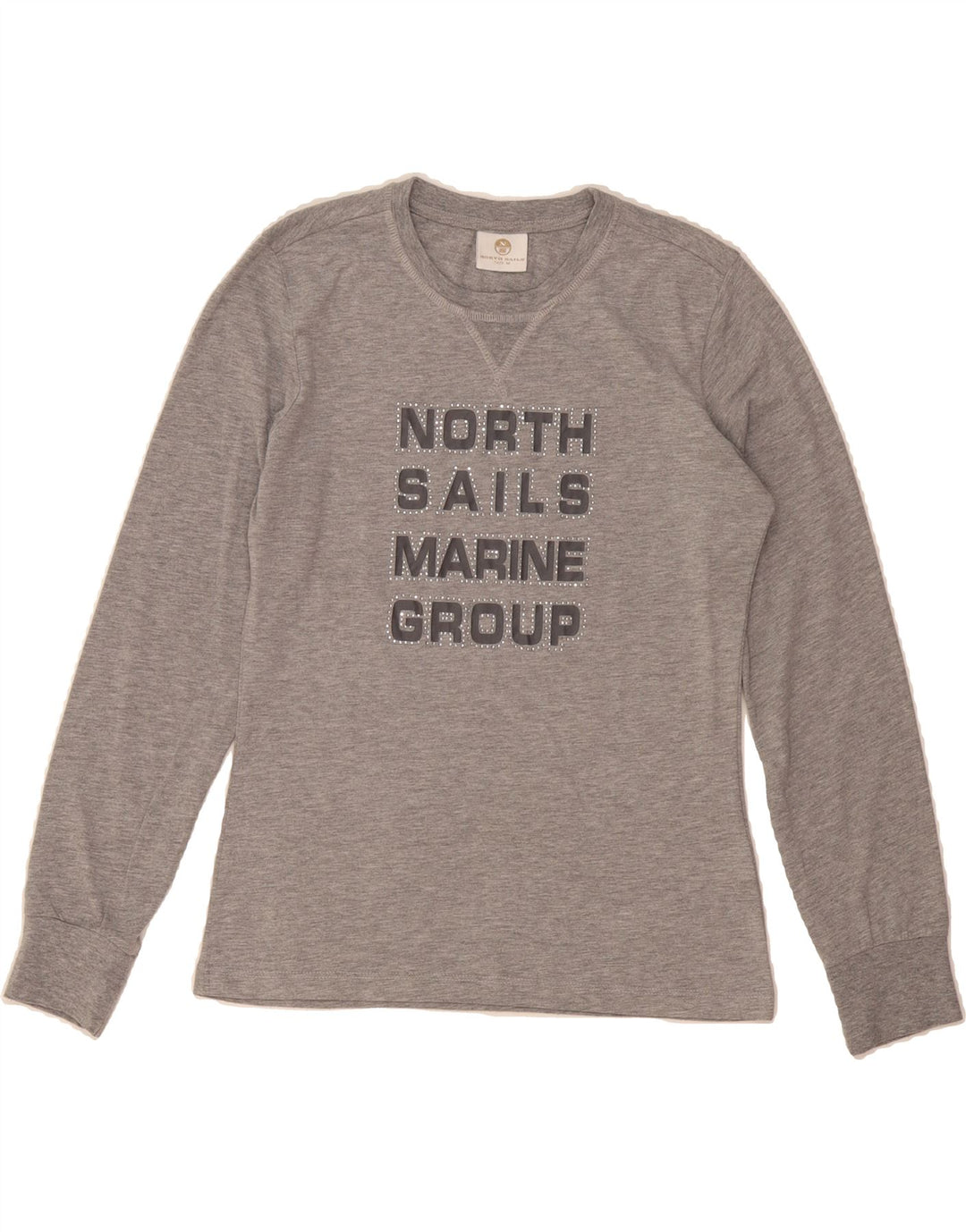NORTH SAILS Womens Graphic Top Long Sleeve UK 12 Medium Grey Vintage North Sails and Second-Hand North Sails from Messina Hembry 