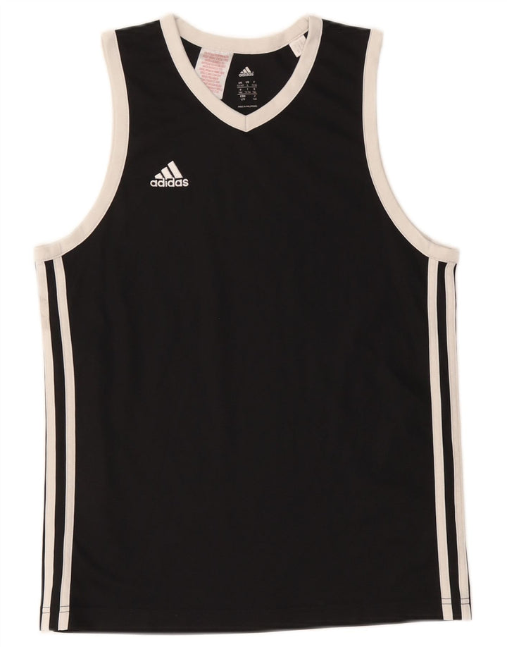 Майка Adidas для девочек 13-14 лет, черный полиэстер