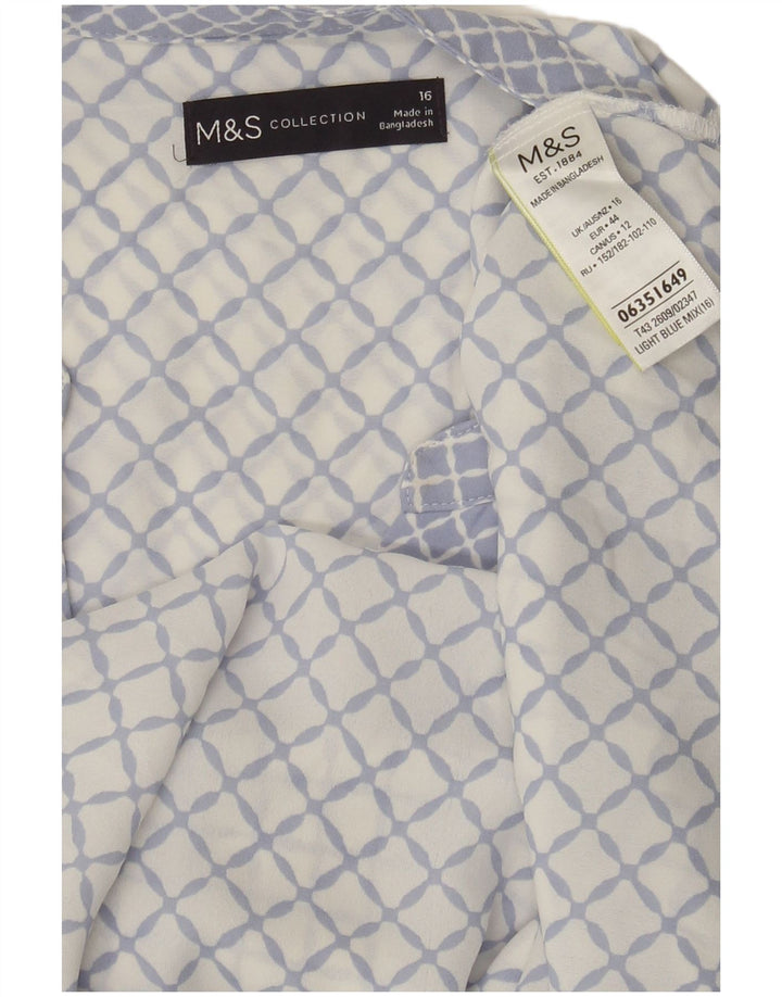 Женская блузка без рукавов Marks & Spencer, Великобритания, 16, большой синий с геометрическим рисунком