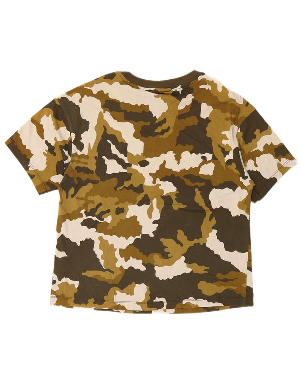 Женская футболка с рисунком Nike Top UK 10, маленький цвет хаки, камуфляж, хлопок