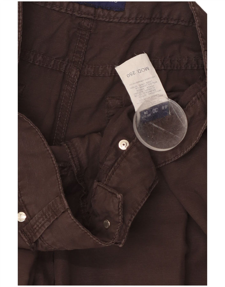 TRUSSARDI Мужские шорты-бермуды W28, маленькие, коричневые, хлопковые