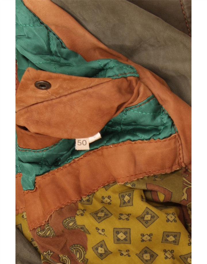 MARIO PIERALLI Mens Leather Jacket IT 50 Large Brown Leather Vintage Mario Pieralli and Second-Hand Mario Pieralli from Messina Hembry 