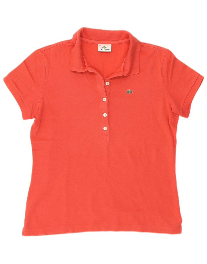 LACOSTE Женская рубашка поло, размер 46 XL, красный хлопок