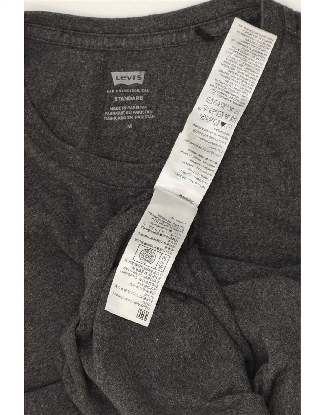 Мужская стандартная футболка Levi's из хлопка среднего серого цвета