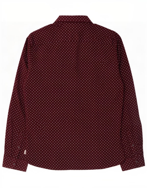 Мужская рубашка Ted Baker, размер 6, 2XL, темно-бордовый пятнистый хлопок