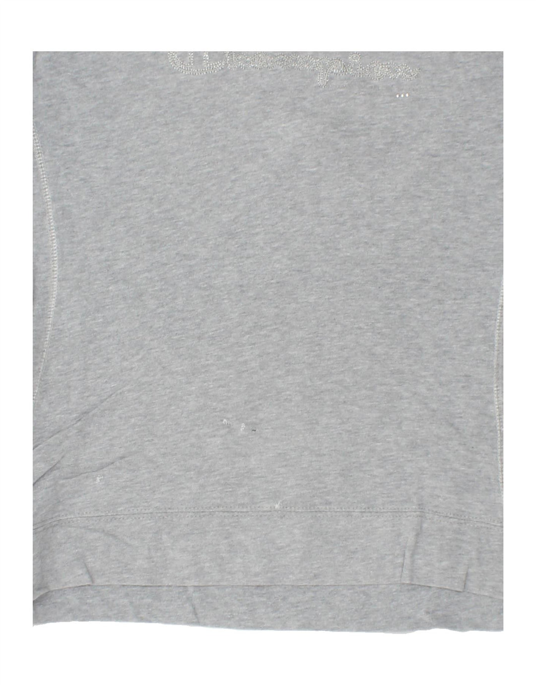 CHAMPION Womens Graphic Top Long Sleeve UK 12 Medium Grey Cotton | Vintage Champion | Thrift | Second-Hand Champion | Used Clothing | Messina Hembry 