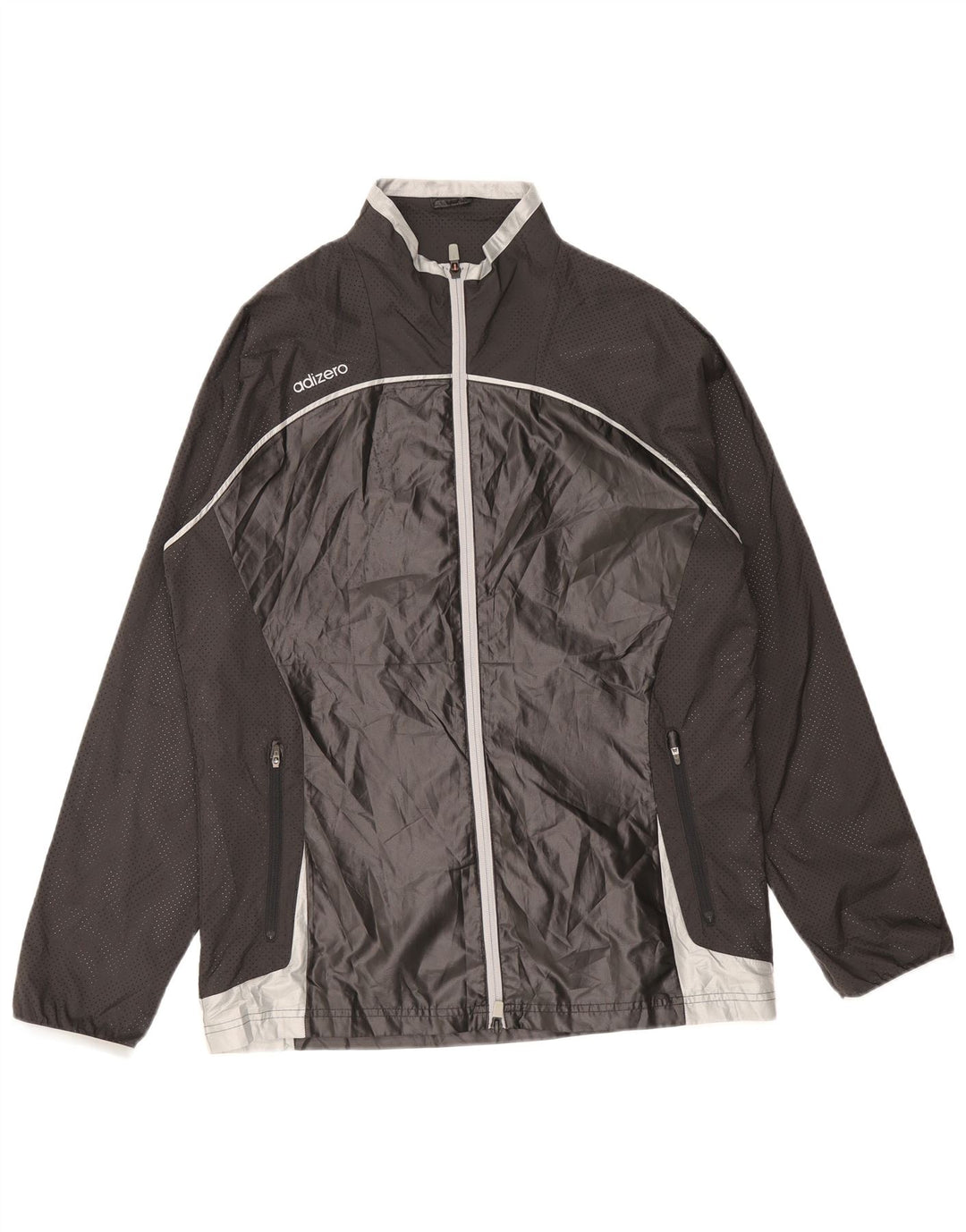 Мужская дождевик Adidas UK 42 XL, черный полиэстер с цветными блоками