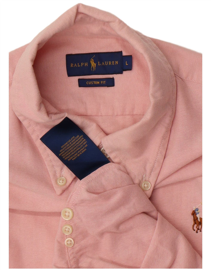 Мужская рубашка на заказ Ralph Lauren, большой размер, розовый хлопок