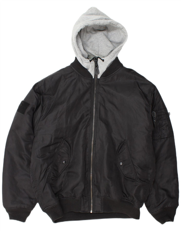 Мужская куртка-бомбер BRANDIT с капюшоном UK 46 3XL, черный нейлон