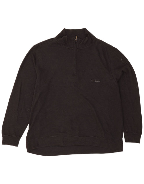 Мужской свитшот с воротником на молнии Pierre Cardin 4XL, черный хлопок