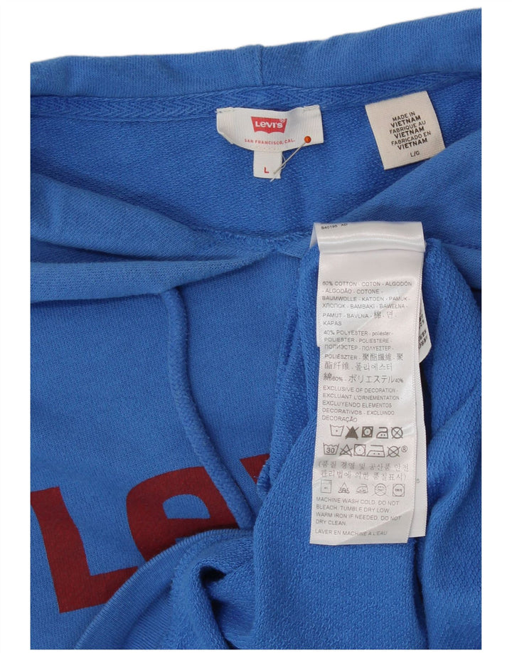 Женский джемпер с капюшоном LEVI'S Graphic Oversized UK 16, большой синий хлопок