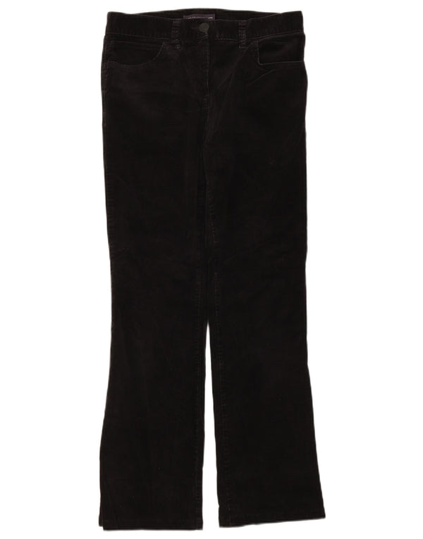 Marks & Spencer Womens High Waist Corduroy Trousers UK 8 Small W30 L28 Blac