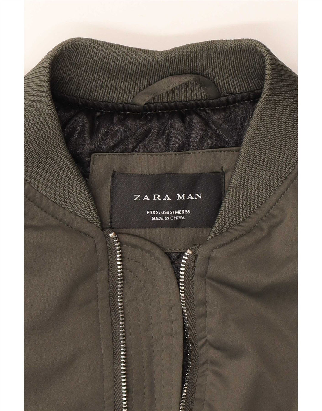 Мужское пальто Zara UK 36, маленький цвет хаки, полиэстер