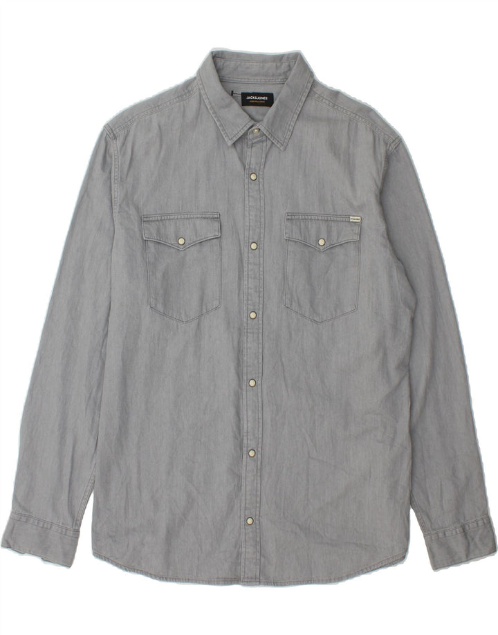 JACK & JONES Mens Denim Shirt XL Grey Cotton Vintage Jack & Jones and Second-Hand Jack & Jones from Messina Hembry 