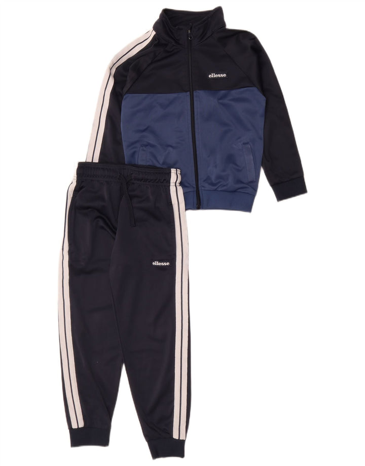 Полный спортивный костюм Ellesse для мальчиков 6–7 лет, темно-синий, полиэстер с цветными блоками