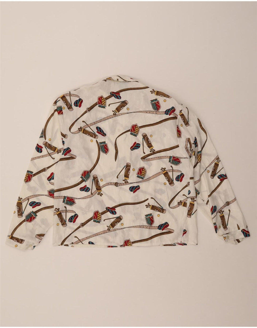 Женская блузка-рубашка с абстрактным узором CANDA IT 46, большой белый полиэстер