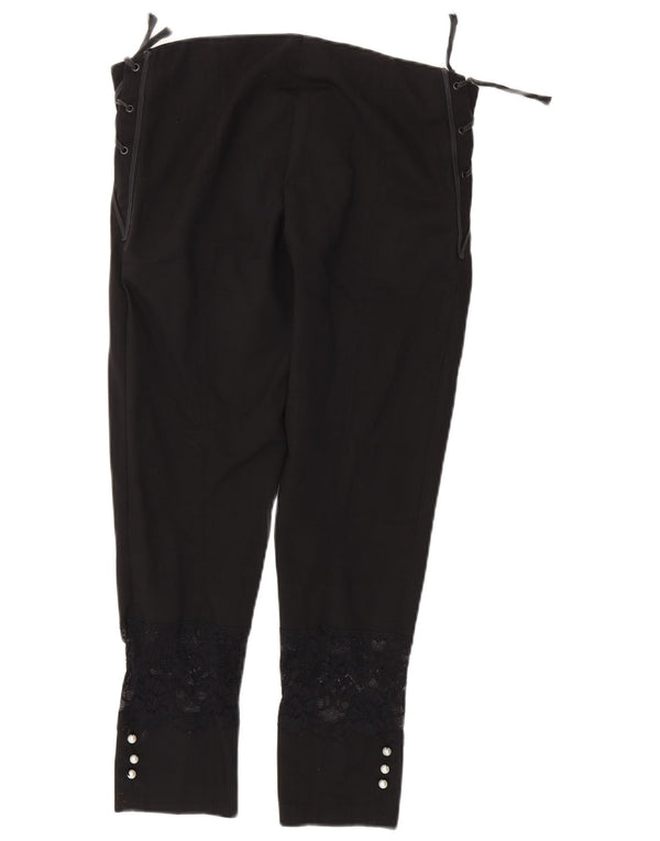 Винтажные женские узкие укороченные брюки W34 L25 черные