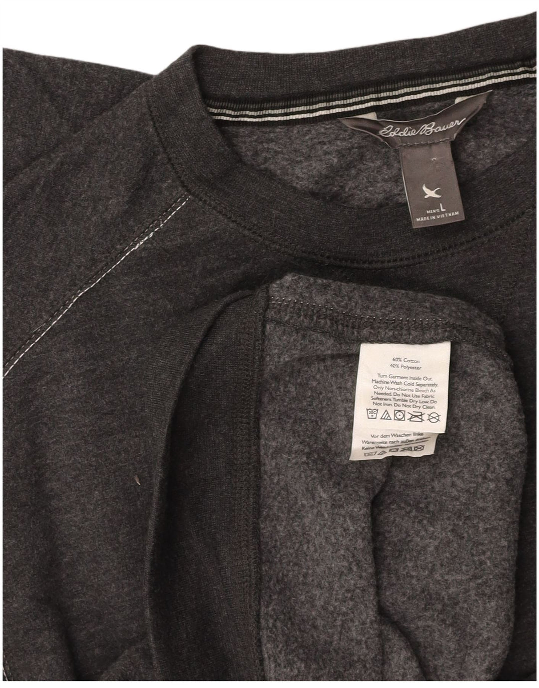 Мужской свитшот EDDIE BAUER, большой серый хлопковый джемпер