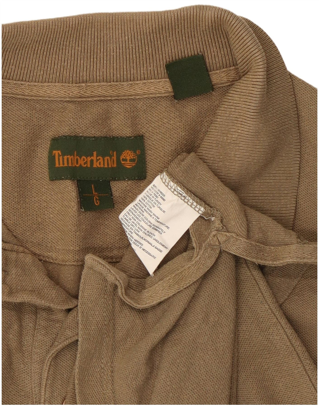 Мужская рубашка-поло Timberland, большая бежевая, хлопок
