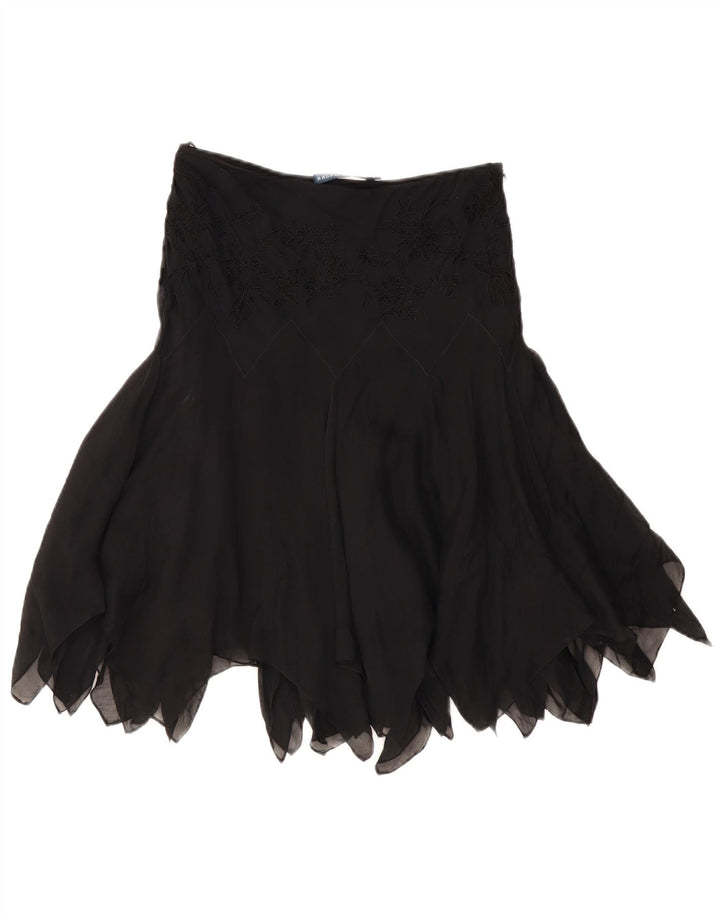 RALPH LAUREN Женская асимметричная юбка US 6 Medium W28 Черная шелковая