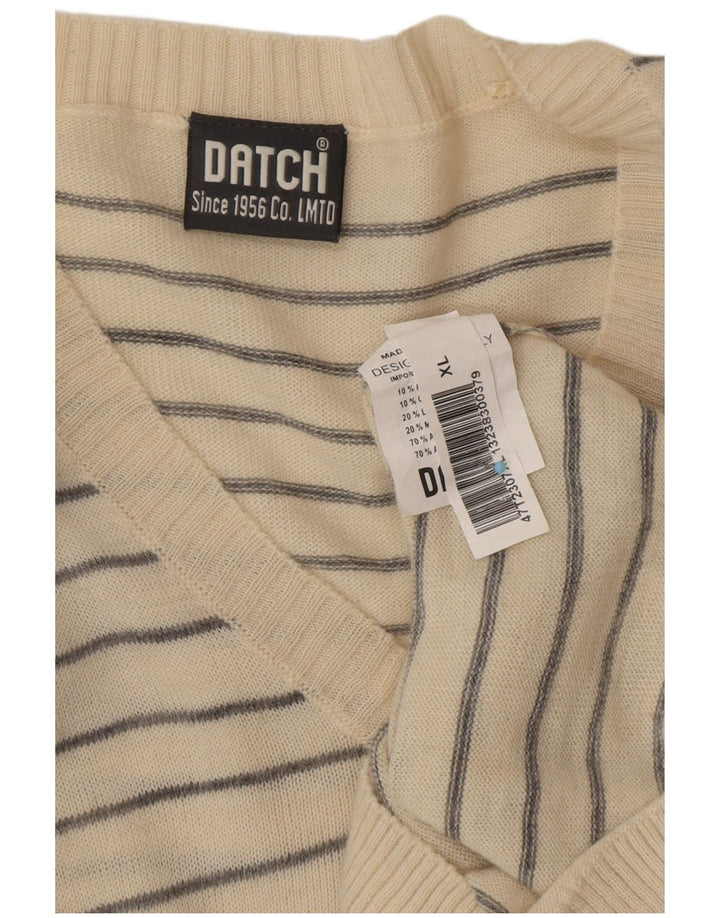 Мужской джемпер с v-образным вырезом DATCH XL, акрил в белую полоску