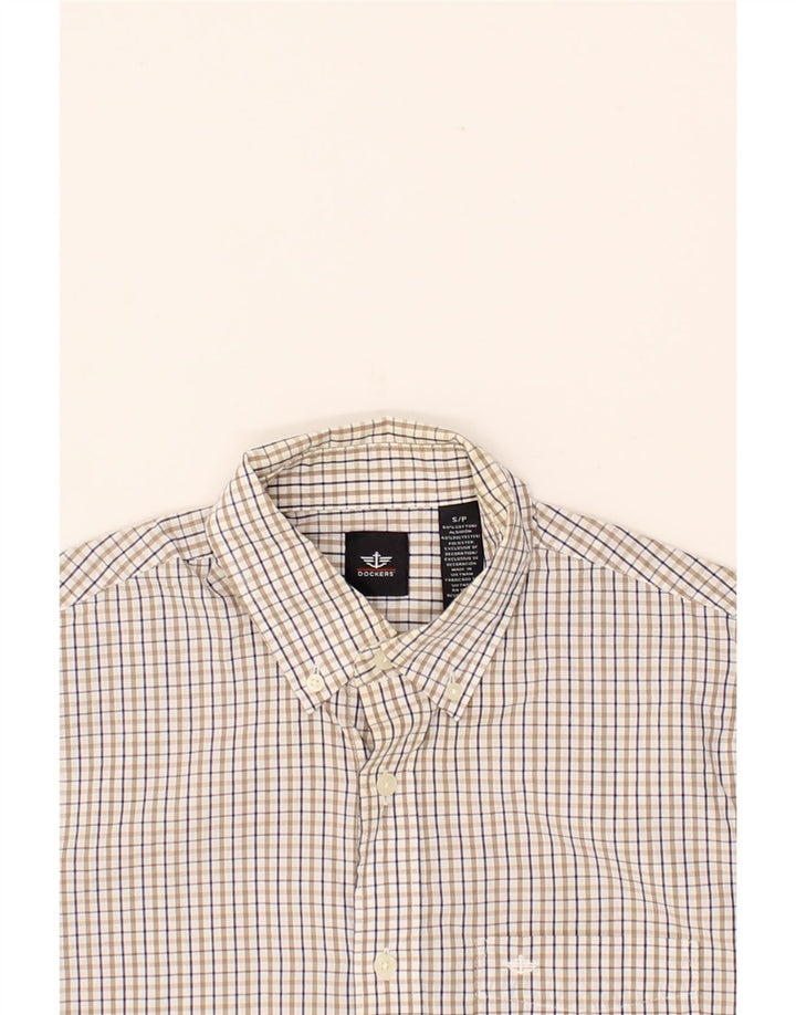 DOCKERS Mens Shirt Small Beige Check Cotton Vintage Dockers and Second-Hand Dockers from Messina Hembry 