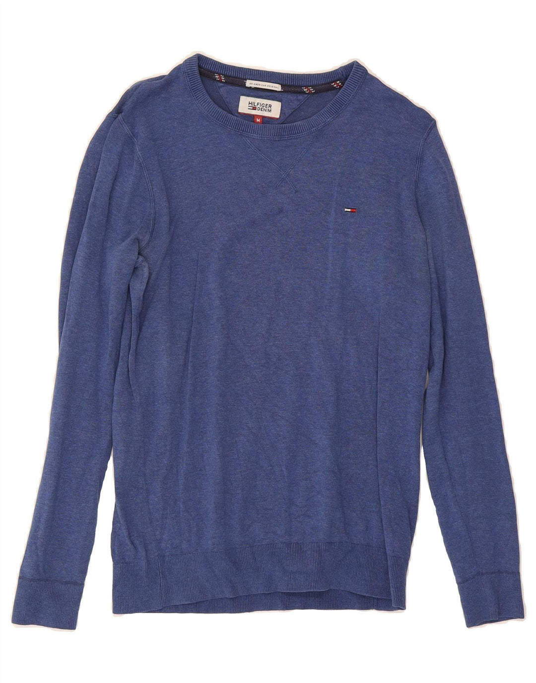 TOMMY HILFIGER Mens Sweatshirt Jumper Medium Blue Vintage Tommy Hilfiger and Second-Hand Tommy Hilfiger from Messina Hembry 
