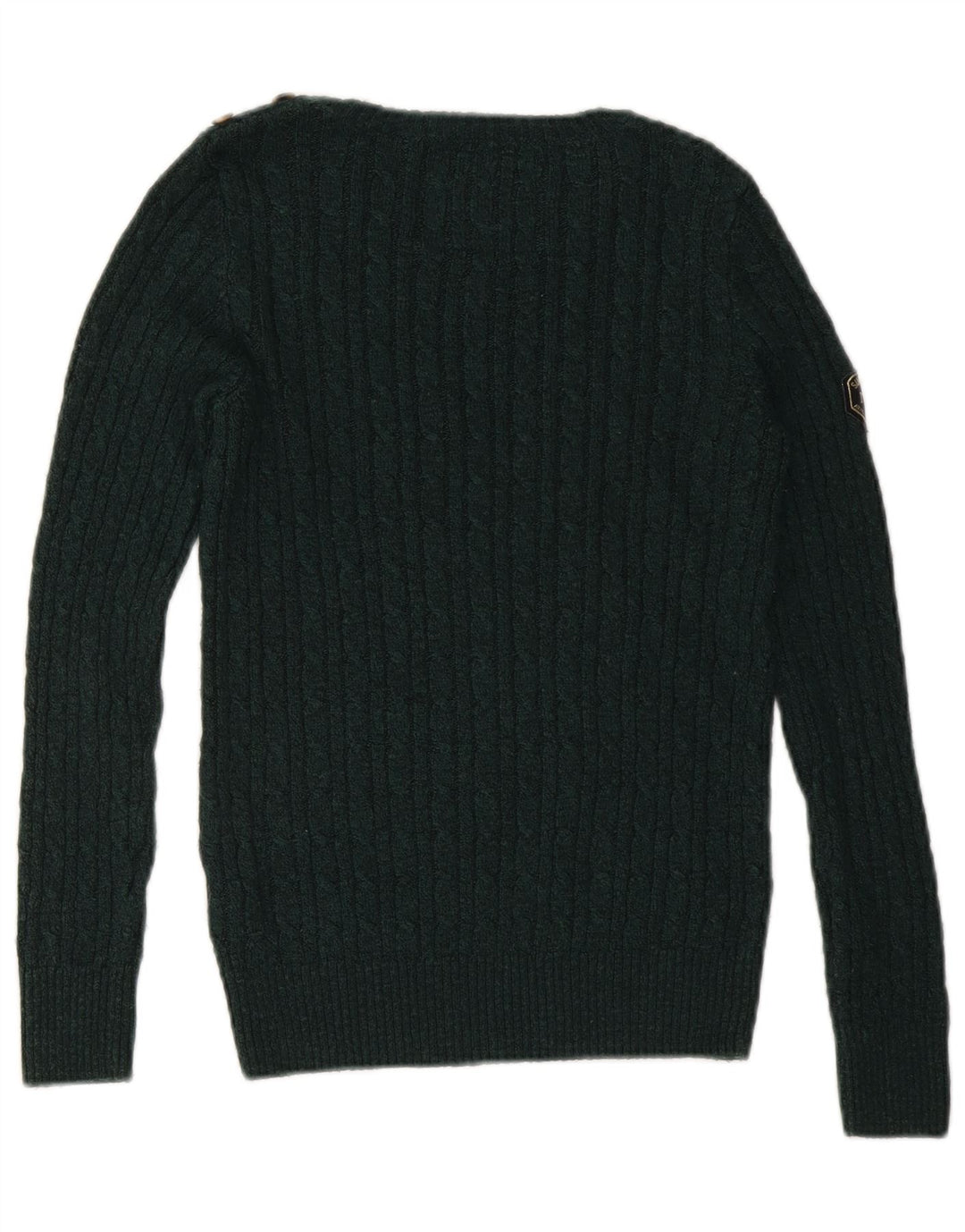 Женский свитер с вырезом «лодочка» SUPERDRY UK 10, маленький зеленый акрил