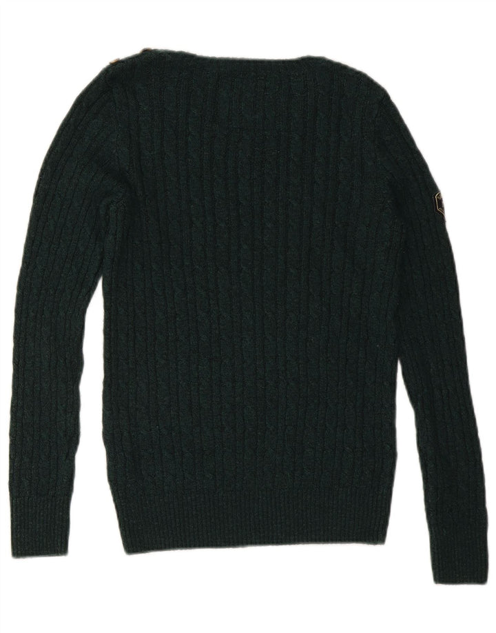 Женский свитер с вырезом «лодочка» SUPERDRY UK 10, маленький зеленый акрил